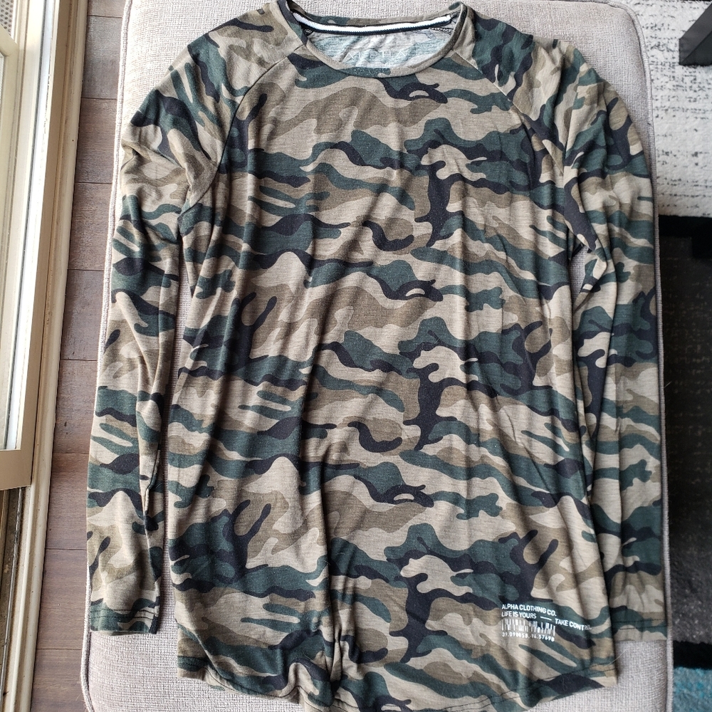 ALPHA Green Camo Long Sleeve Size L